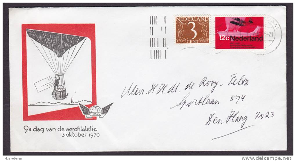 Netherlands AMSTERDAM 1971 Cover 9e Dag Van De Aerofilatelie 1970 Cachet - Posta Aerea