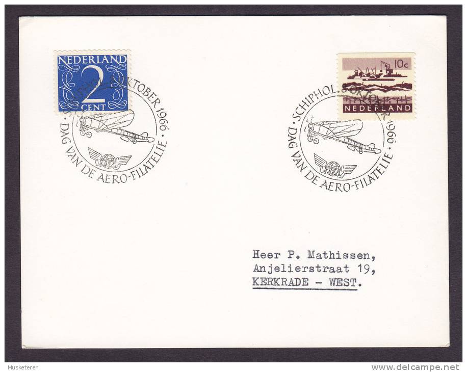 Netherlands SCHIPHOL 1966 Card Dag Van De AERO-FILATELIE To KERKRADE - WEST - Posta Aerea