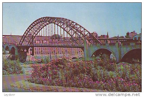 Notre Dame Bridge And Amoskeag Industries In Background, Manchester, New Hampshire - Manchester