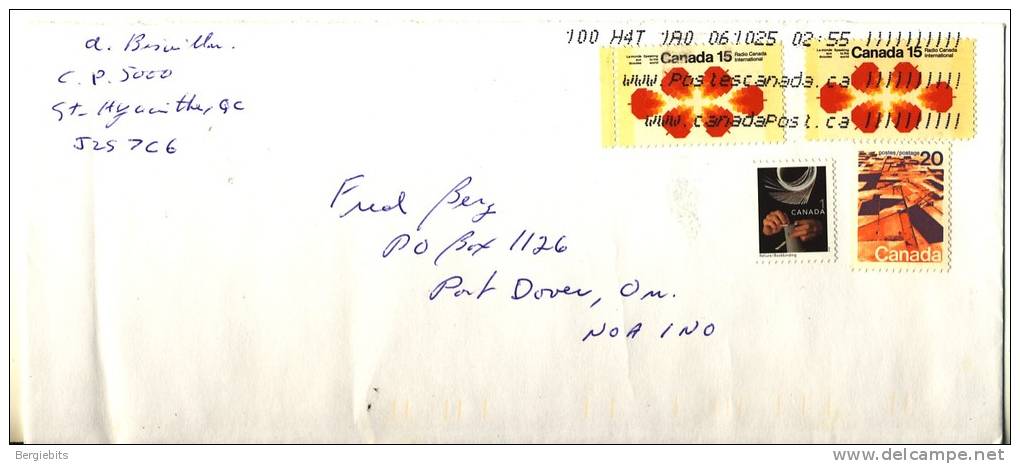 Canada Cover With The Very Scarce High Value Radio Canada Tagged 15 Cent Stamps - Lettres & Documents