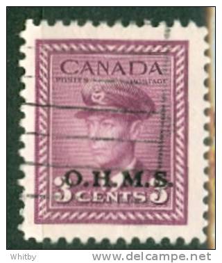 Canada 1949 Official 3 Cent King George VI War Issue Overprinted OHMS #O3 - Overprinted