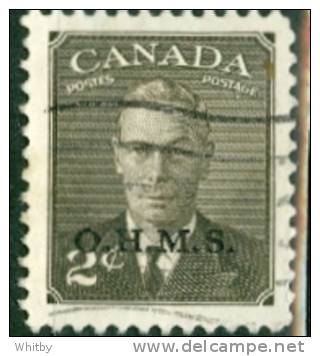 Canada 1950 Official 2 Cent King George VI  Issue Overprinted OHMS #O13 - Overprinted