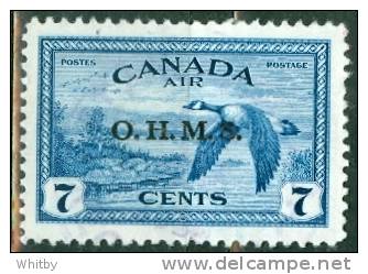 Canada 1946 Official 7 Cent Canada Goose Air Mail Issue Overprinted OHMS #CO1 - Aufdrucksausgaben