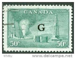 Canada 1950 Official 50 Cent Oil Wells Issue Overprinted G #O24 - Sobrecargados