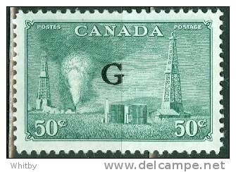 Canada 1950 Official 50 Cent Oil Wells Issue Overprinted G #O24  MH - Overprinted