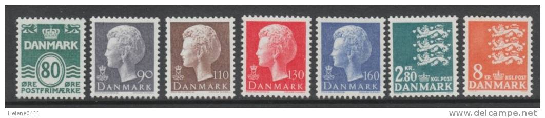 SERIE NEUVE DU DANEMARK - SERIE COURANTE 1979 N° Y&T 680 A 686 - Nuovi