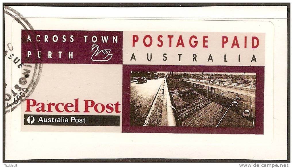 AUSTRALIA - DIECUT - USED 1991 Postage Paid Across Town Label - Perth - Usados