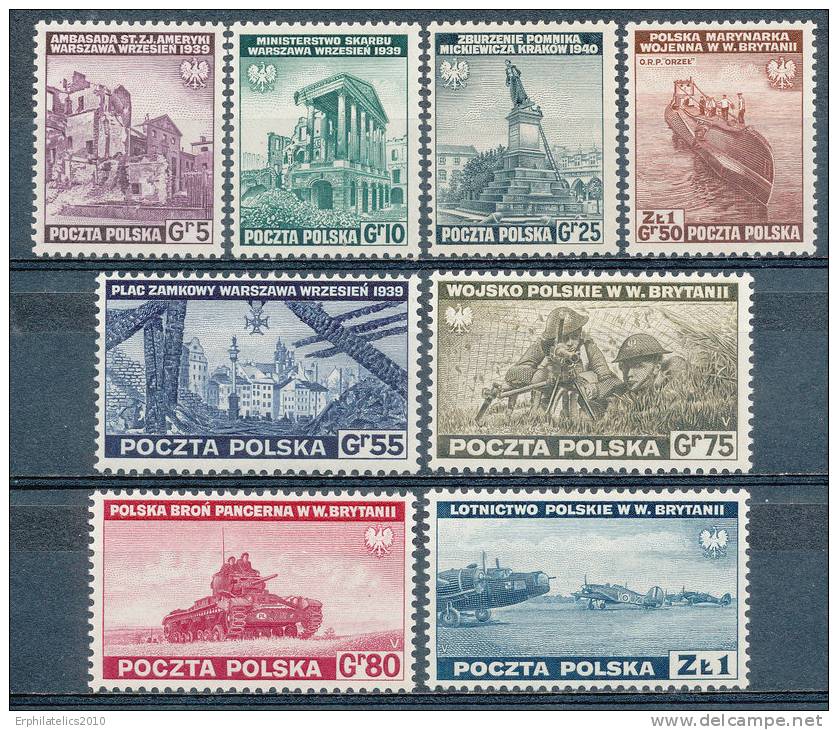 POLAND GOVERNEMNT IN EXILE IN LONDON WW III SC 3K1-8 VF MNH CV 45 EUROS - Government In Exile In London