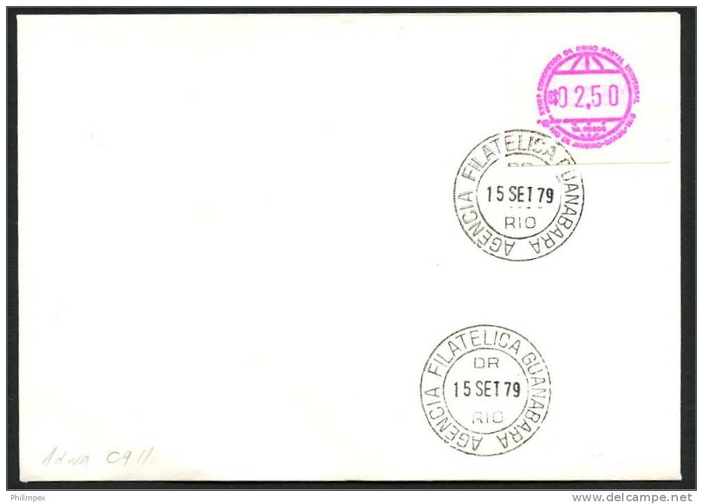 BRAZIL, FRAMA STAMP C$02.50 ON UNCIRCULATED FDC - Franking Labels