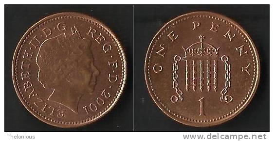 Gran Bretagna - England - ONE PENNY Del 2001 - 1 Penny & 1 New Penny