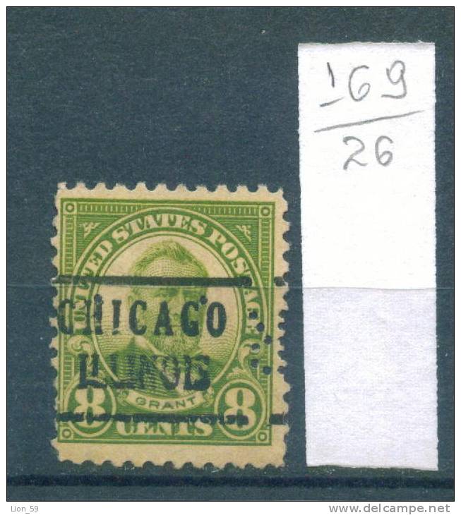 26K169 / CHICAGO ILLINOIS  - Perfin Perfores Perforiert Perforati , Precancel, Preo, United States Etats-Unis USA - Perforés