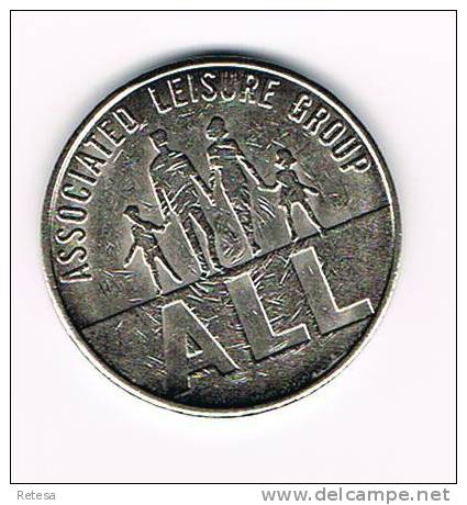 XX  JETON  ALL  ASSOCIATED LEISURE  GROUP  10 P - Monedas/ De Necesidad