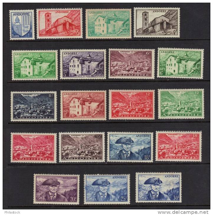 ANDORRE N° 119 à 137 ** - Unused Stamps