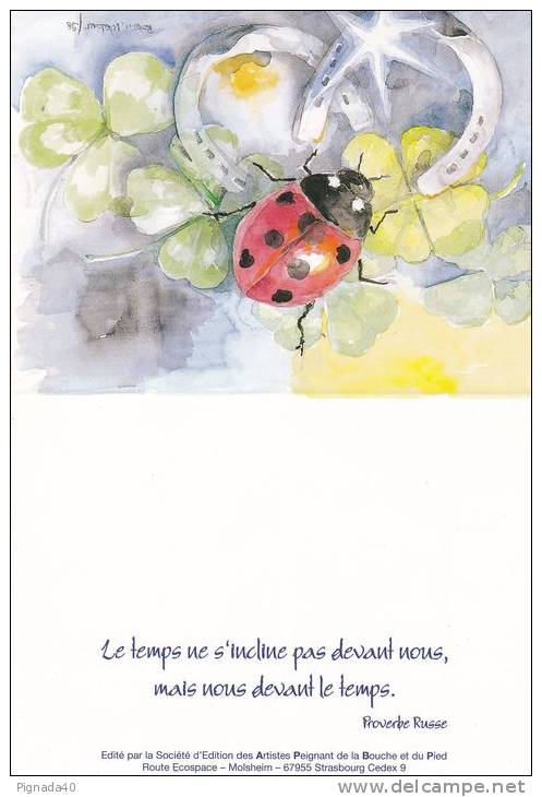 - CALENDRIER De POCHE , Artistes Peignant De La Bouche Et Du Pied , Coccinelle - Petit Format : 2001-...