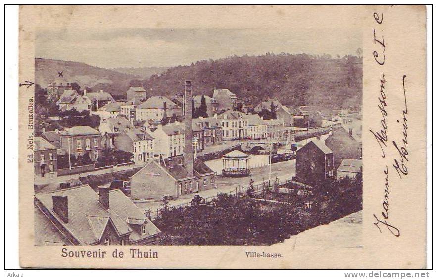 THUIN = Souvenir De Th.... = Ville-Basse (Nels) 1900 - Thuin