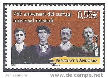 Andorre Français 2008 Yvert 662 Neuf ** Cote (2017) 2.00 Euro 75éme Anniversaire Du Suffrage Universel Masculin - Unused Stamps