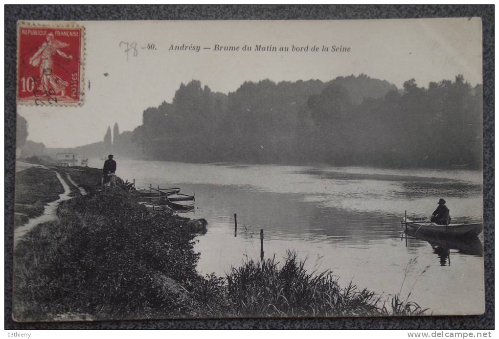 CPA 78 - ANDRESY - BRUME DU MATIN AU BORD DE LA SEINE - 1907 - - Andresy