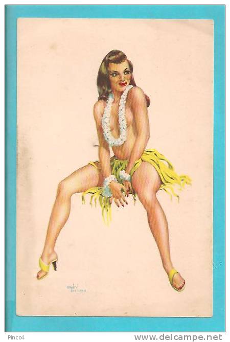 ILLUSTRATORE ANDRE' BERMOND PIN UPS CARTOLINA NON VIAGGIATA - Bermond