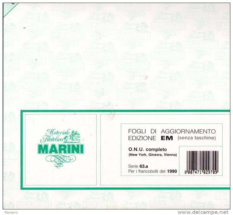 PIA -  I 3 O.N.U. (New  York  -  Ginevra  -  Vienna) - 1990 : Fogli Di Aggiornamento  MARINI  - Senza Taschine - Altri & Non Classificati