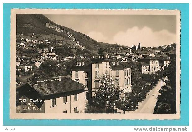 SVIZZERA MENDRISIO VIALE DELLA POSTA CARTOLINA FORMATO PICCOLO VIAGGIATA NEL 1932 - Mendrisio