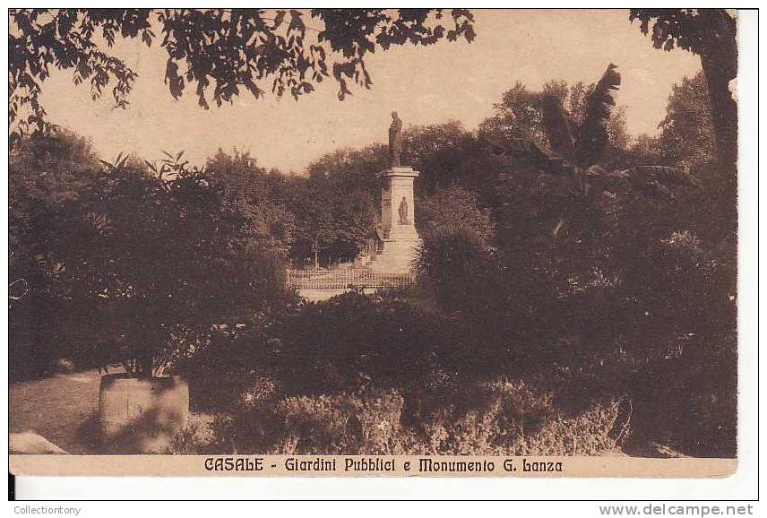 Prato Casale - Giardini Pubblici E Monumento G. Lanza - Formato Piccolo -  Viaggiata 1912 - Prato