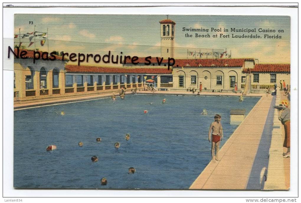 - Fort Lauderdale -  Florida - Swimming  Pool In Municipal Casino, Animation, Non écrite, Très Bon état - Tampa