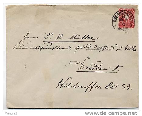 DR U12B Umschlag Dresden 1889  Kat. 8,00 € - Sobres