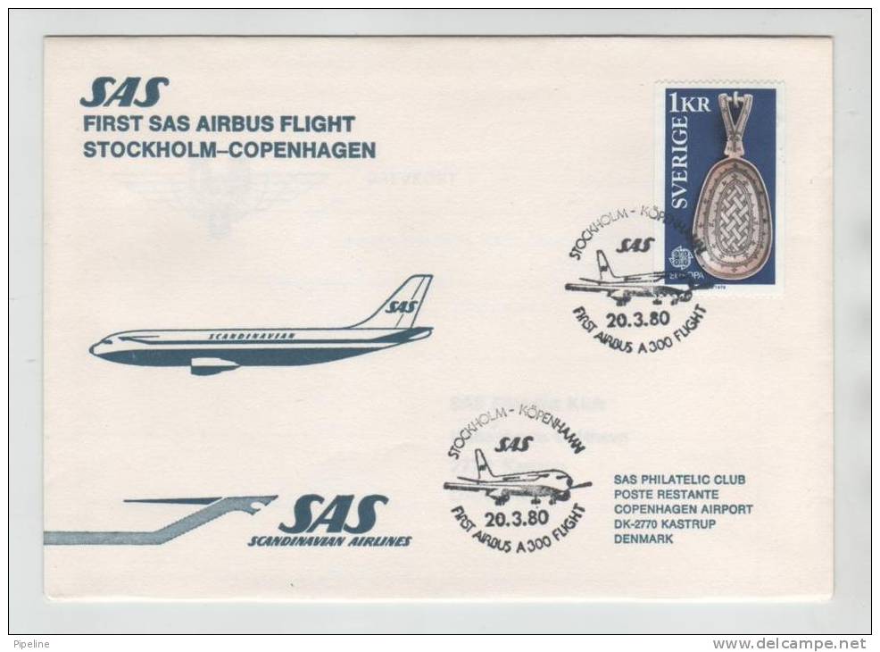 Sweden First SAS Airbus Flight Stockholm - Copenhagen 20-3-1980 - Usati