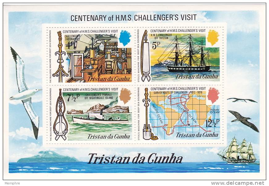 TRISTAN DA CUNHA Centenary Of HMS Challerger´s Visit  Souvenir Sheet  UM **  MNH - Tristan Da Cunha