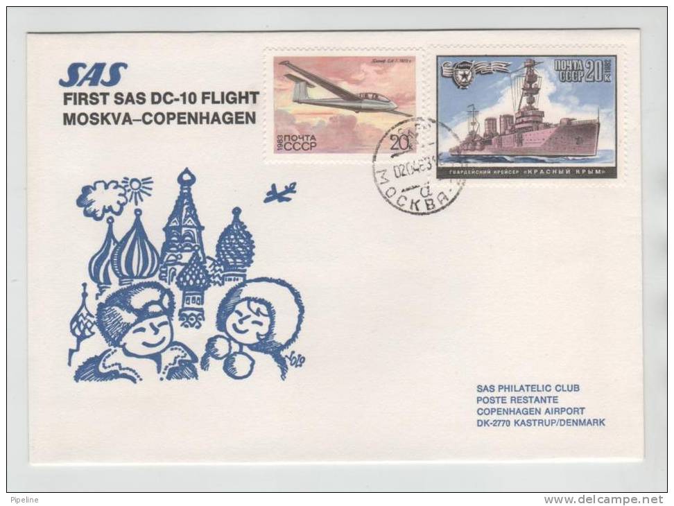 USSR First SAS DC-10 Flight Moskva - Copenhagen 2-4-1983 - Covers & Documents