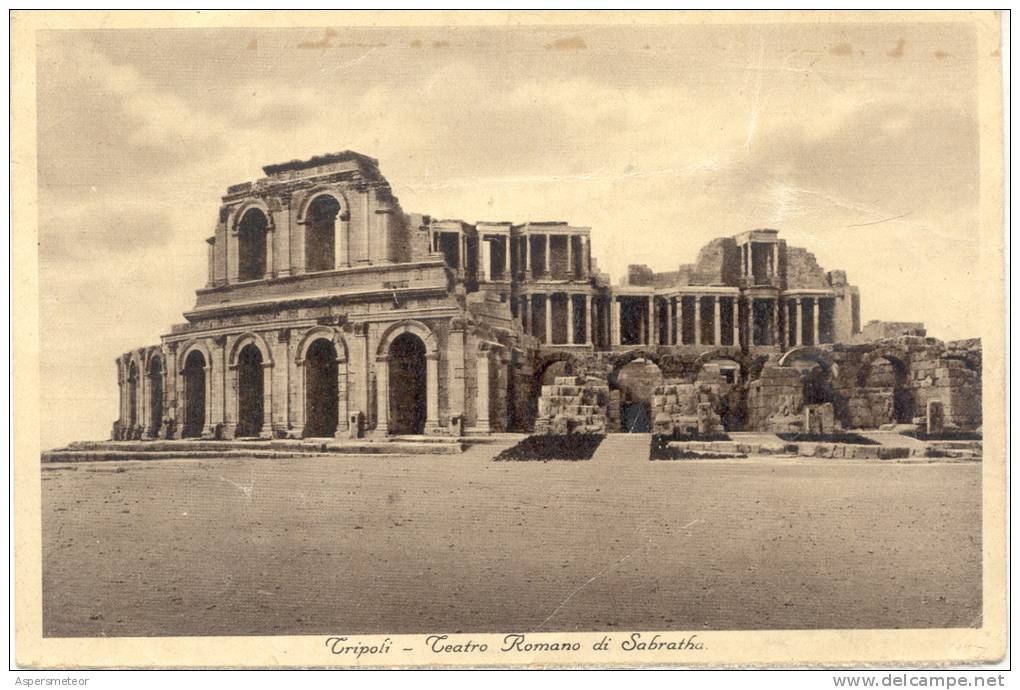 TRIPOLI TEATRO ROMANO DI SABRATHA CIRCA 1915 RARE LIBIA - Libië