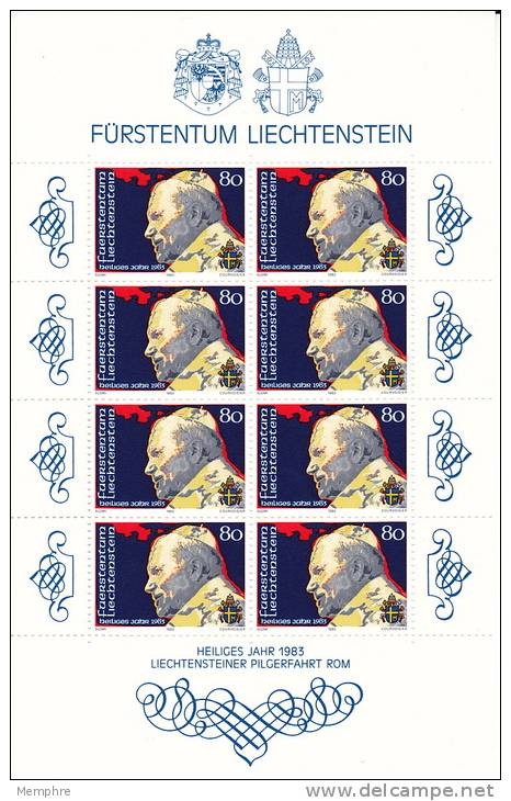 1983  Pape Jean-Paul II  Feuille Complète De 8 Timbres  ** - Blocchi & Fogli