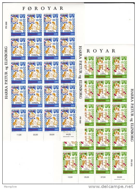 1982  Ballade Médiévale   Série Complète En Feuilles De 25 Timbres ** - Faroe Islands