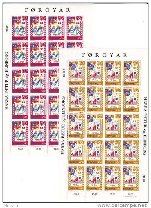 1982  Ballade Médiévale   Série Complète En Feuilles De 25 Timbres ** - Faroe Islands