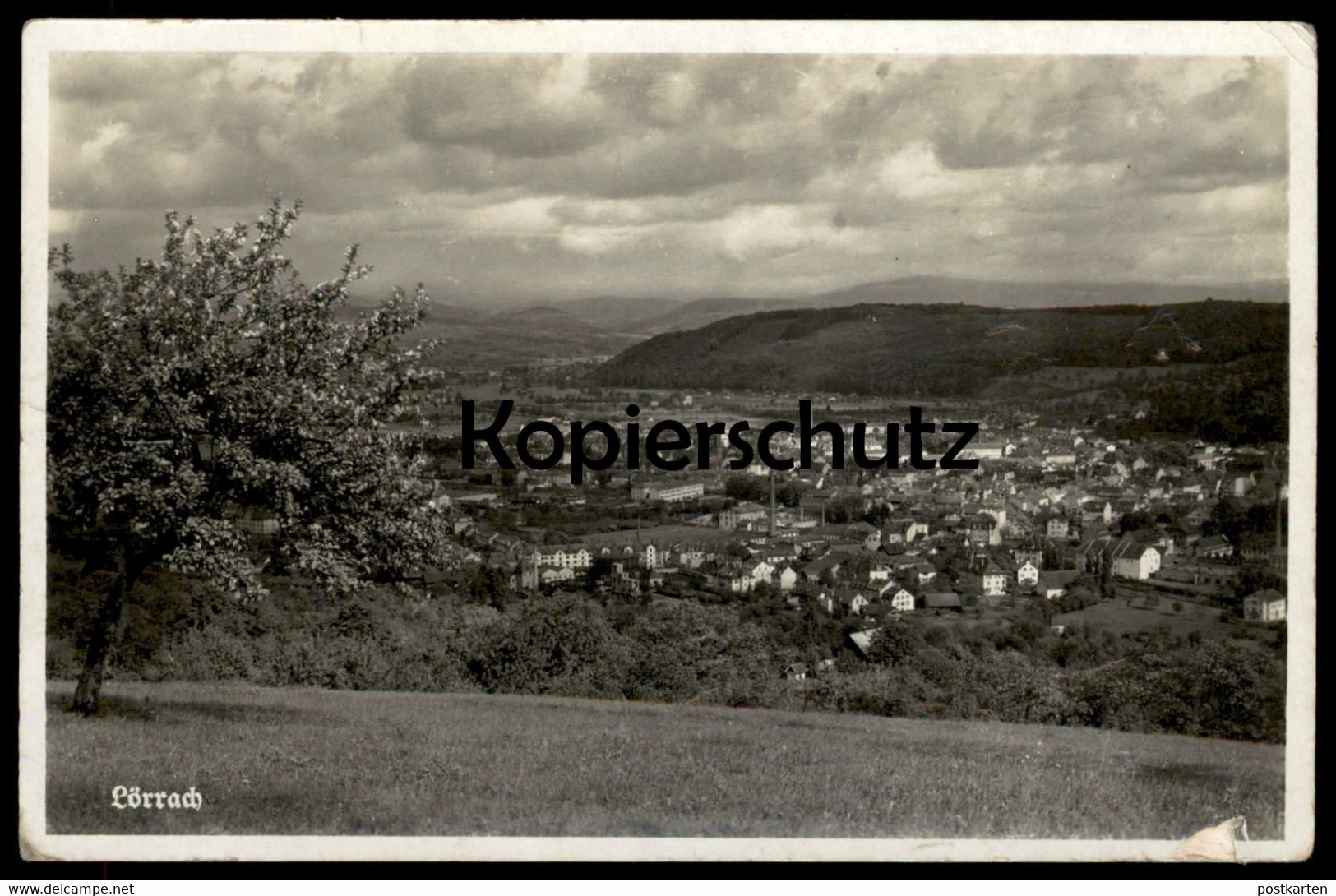 ALTE POSTKARTE LÖRRACH PANORAMA 1940 Gesamtansicht Totalansicht Feldpost Baden-Württemberg Ansichtskarte AK Cpa Postcard - Loerrach