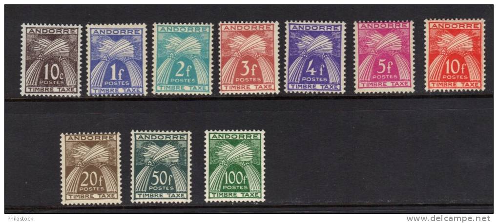 ANDORRE N° 32 à 41 ** - Unused Stamps
