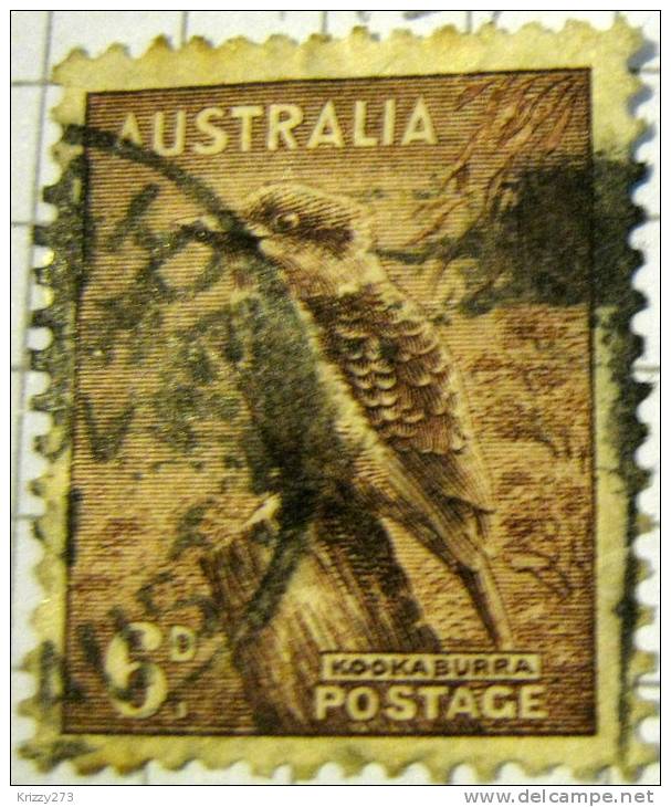 Australia 1937 Kookaburra 6d - Used - Ungebraucht