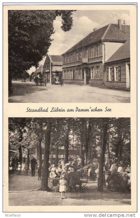 Strandbad Lübzin Am Damm Schen See Kreis Naugard Nowogard Lubczyna Hotel Und Gaststätte Schützenhaus 27.5.1940 Gelaufen - Pommern