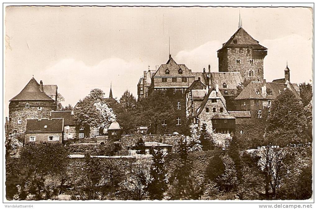 AK 626 Schloß Burg A. D. Wupper Mit 1 X 10 PF DEUTSCHE BUNDESPOST "1. Serie Bundespräsident Heuss" Prof. Dr. Theodor - Solingen