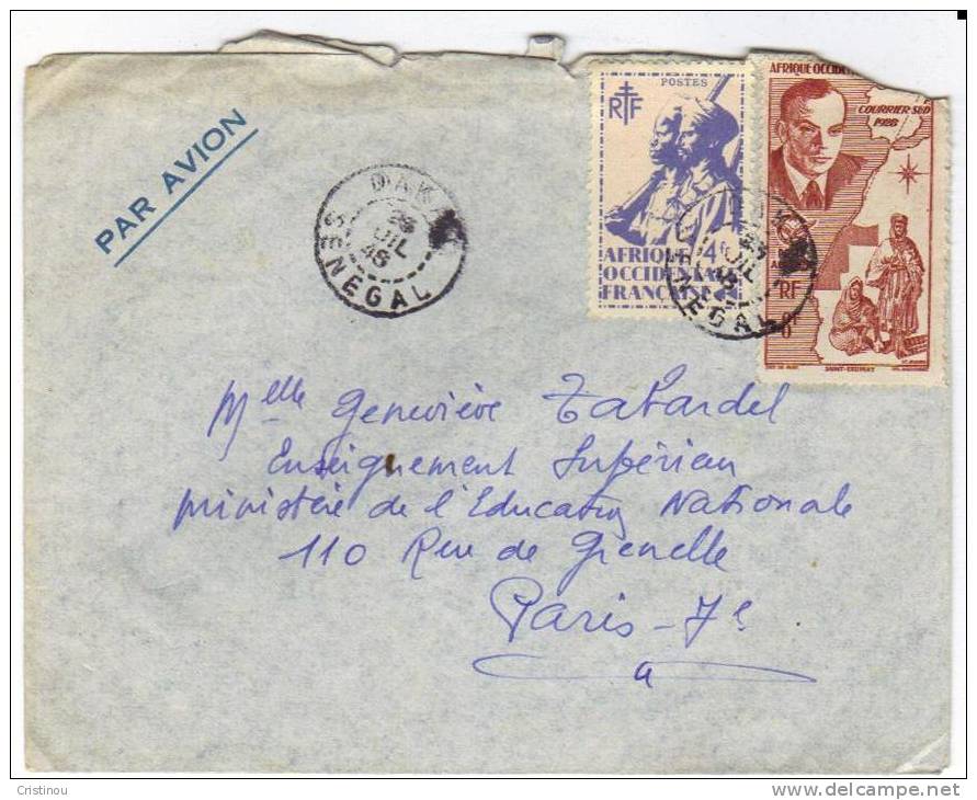 Timbres Lettre SENEGAL 1948 AE - Covers & Documents