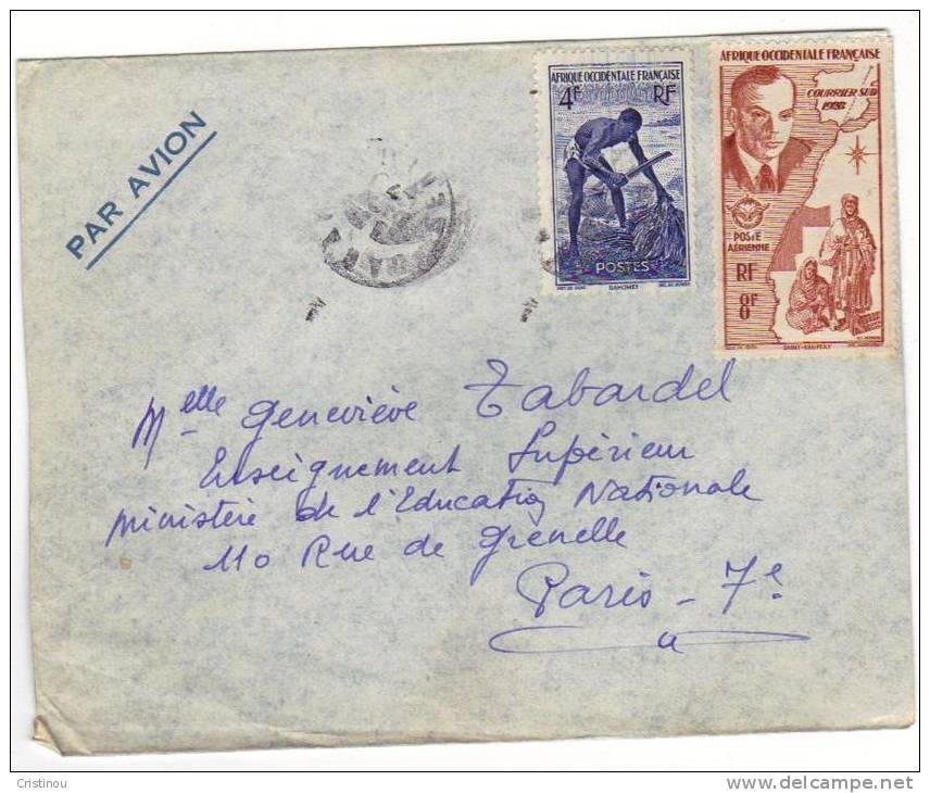 Timbres Lettre SENEGAL Par Avion  1948 AI - Covers & Documents