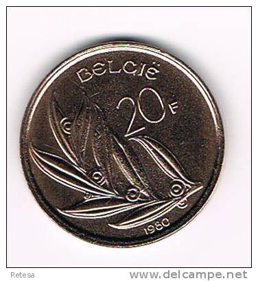 00  BOUDEWIJN 20 FRANK 1980 VL - 20 Francs