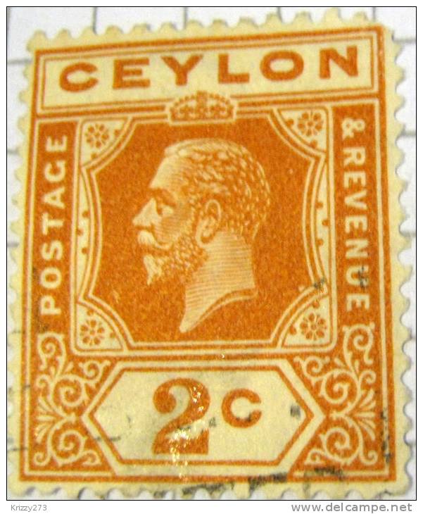 Ceylon 1912 King George V 2c - Used - Ceylan (...-1947)