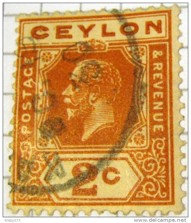 Ceylon 1912 King George V 2c - Used - Ceylan (...-1947)