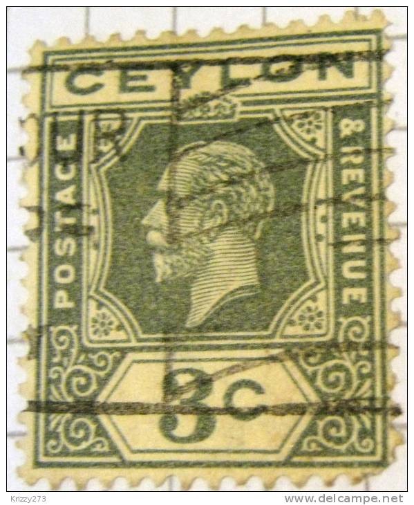 Ceylon 1912 King George V 3c - Used - Ceylan (...-1947)