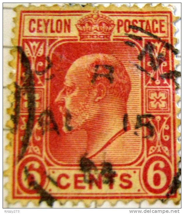 Ceylon 1903 King Edward VII 6c - Used - Ceylan (...-1947)