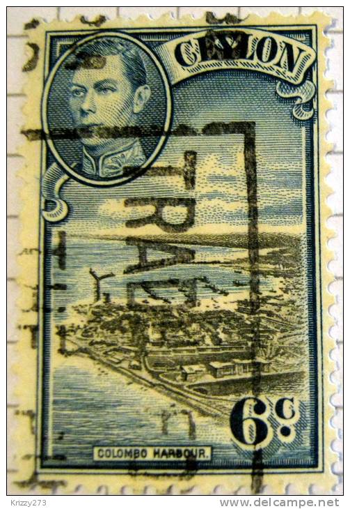 Ceylon 1938 Colombo Harbour 6c - Used - Ceylan (...-1947)