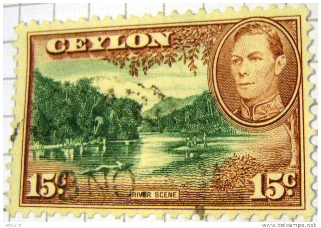 Ceylon 1938 River Scene 15c - Used - Ceylan (...-1947)