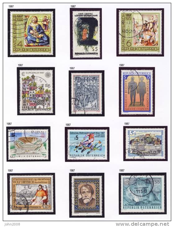 Österreich / Austria 1987 : Jahrgang / Year Collection (ohne/without Block 9) * - Full Years