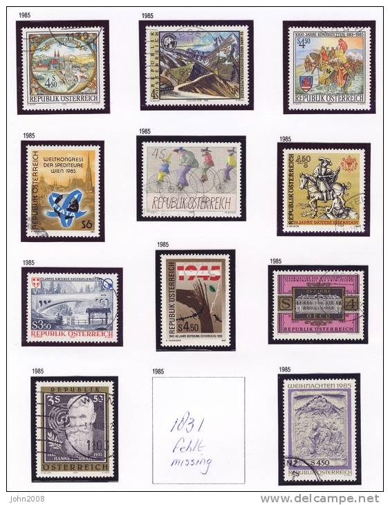 Österreich / Austria 1985 : Jahrgang / Year Collection (ohne/without Mi. 1831/Block 7) * - Full Years